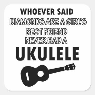 Musikinstrumententwürfe des Ukulele Quadratischer Aufkleber