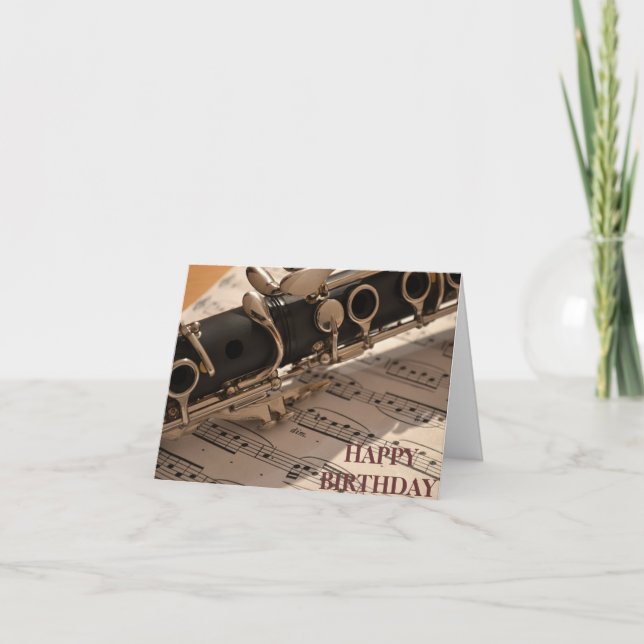 Musikinstrumentgeburtstag des Clarinet Karte (Vorderseite)