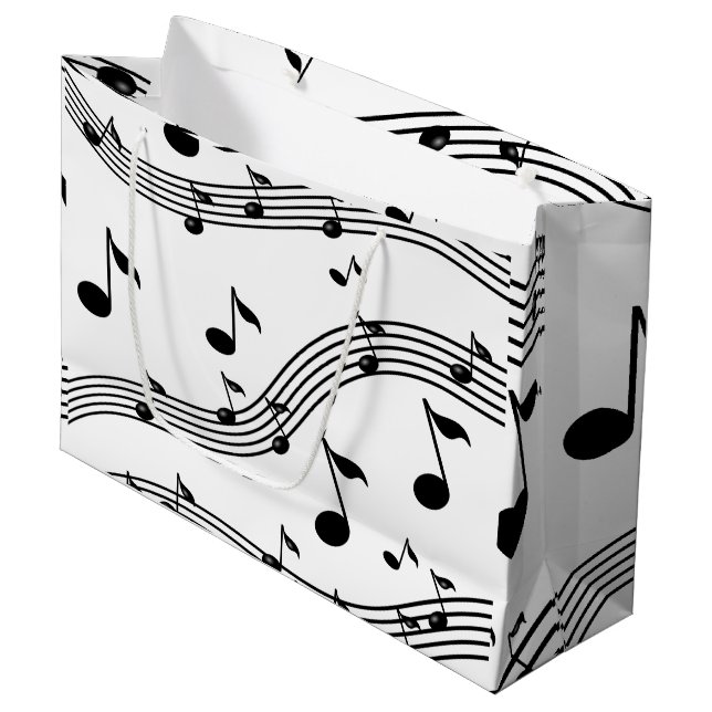 Musikinstrumentklänge gemustert große geschenktüte (Vorderseite Schrägansicht)