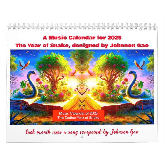 Musikkalender 2025 für das Jahr der Schlange Kalender (Titelbild)