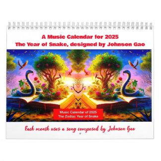 Musikkalender 2025 für das Jahr der Schlange Kalender