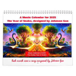 Musikkalender 2025, Zodiaka Jahr der Schlange Kalender