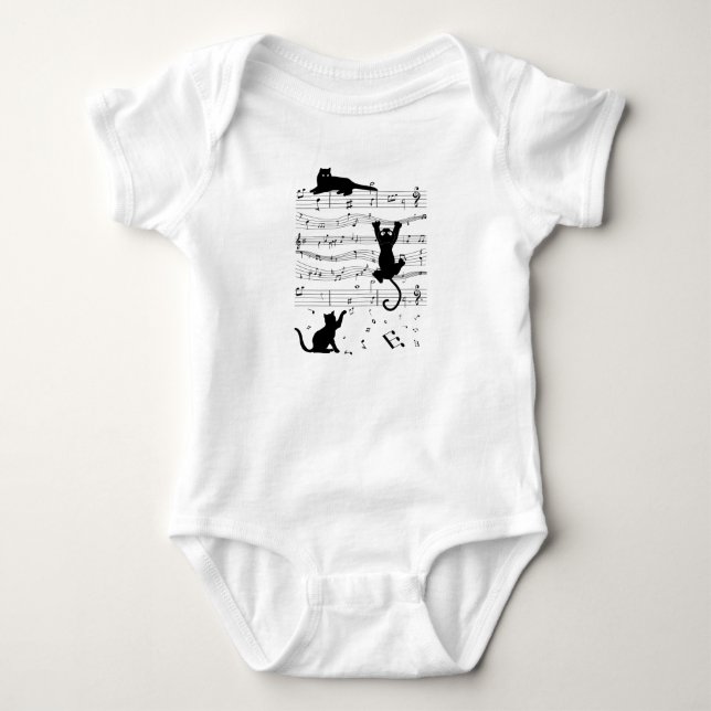 Musikkatzen Niedliches Funny Musician Geschenk Baby Strampler (Vorderseite)