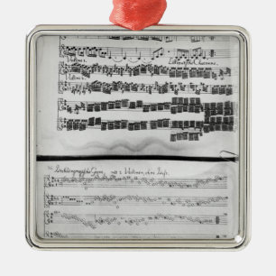 Musikkerbe für Telemanns Reihe für zwei Silbernes Ornament