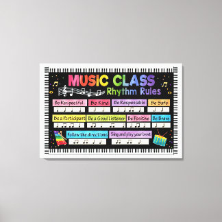 Musikklassenzimmer Poster Music Class Rhythmus Reg Leinwanddruck