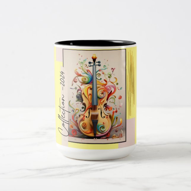 Musikkunstsammlung - Geige Zweifarbige Tasse (Mittel)