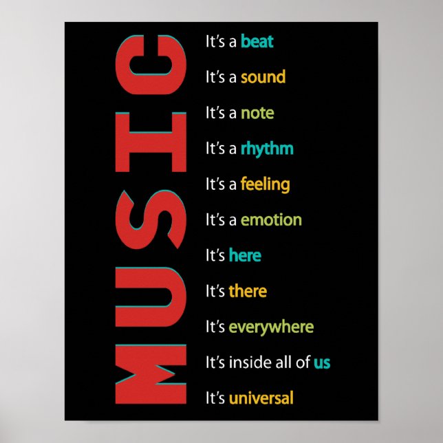 Musiklasszimmer Vocal Orchester Band Piano Rock Poster (Vorne)