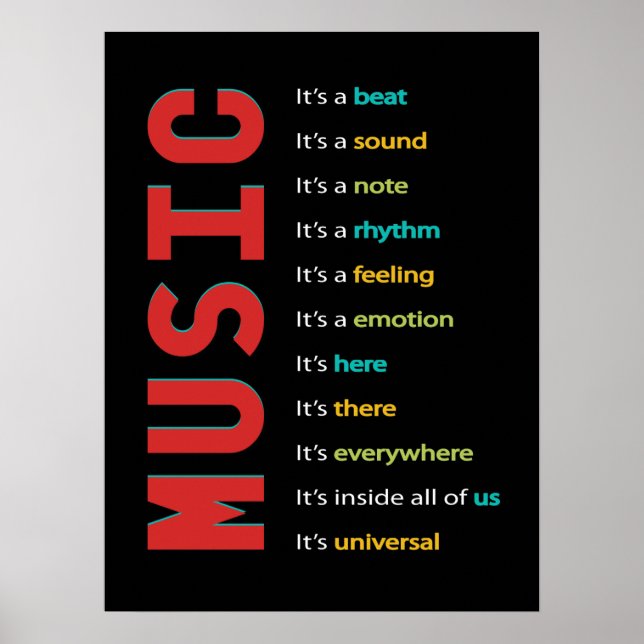 Musiklasszimmer Vocal Orchester Band Piano Rock Poster (Vorne)
