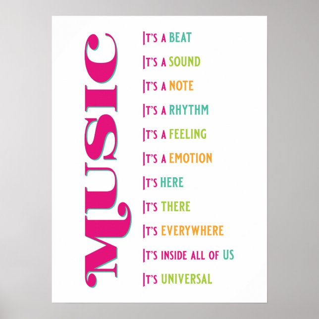 Musiklasszimmer Vocal Piano Rock Orchester Band Poster (Vorne)