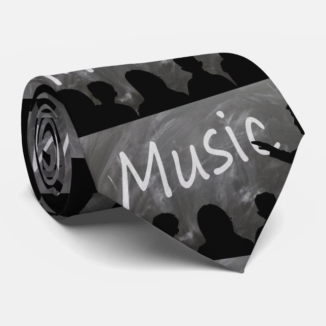 Musiklehrer Blackboard Chalk Necktie Krawatte (Gerollt)