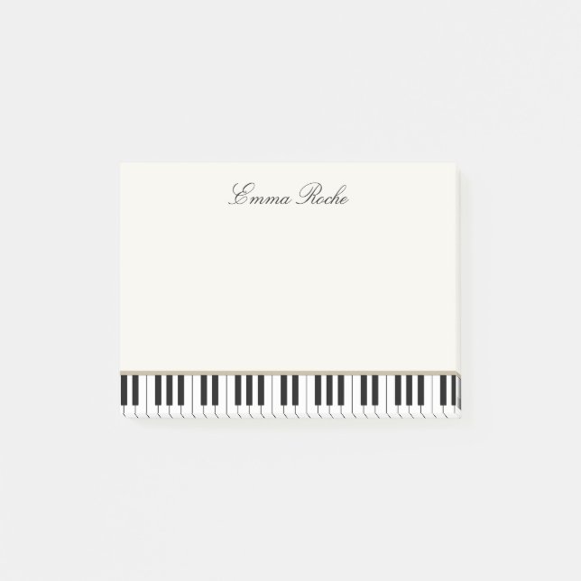 Musiklehrer Elegantes Klavier Schlüssel Visitenkar Post-it Klebezettel (Vorderseite)