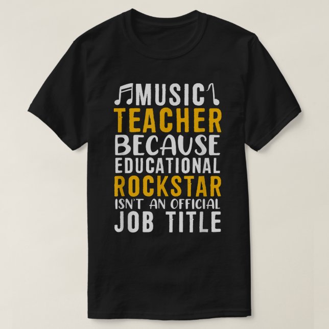 Musiklehrer - Erzieher für Musik Rockstar T-Shirt (Design vorne)