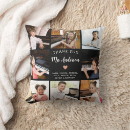 Musiklehrer Gift Foto Collage Pink Herz Kissen