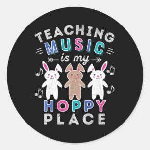 Musiklehrer Gift Osterhahn Bunny Rabbit Niedlich Runder Aufkleber