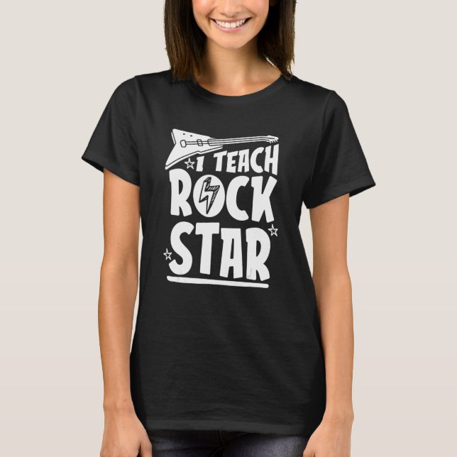 Musiklehrer Gitarre Schule Bildung I lehrt Ro T-Shirt (Vorderseite)