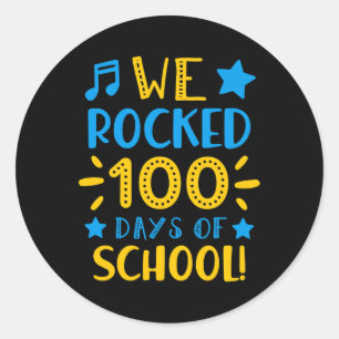 Musiklehrer - Glücklicher 100. Tag der Schule Wir  Runder Aufkleber