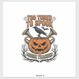 Musiklehrer Halloween-Kürbisgravur-Shirt De Aufkleber