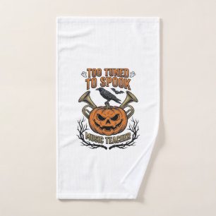 Musiklehrer Halloween-Kürbisgravur-Shirt De Handtuch