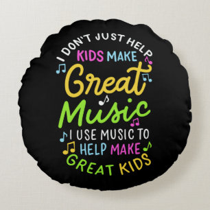 Musiklehrer - Helfen Sie Kindern, Musik zum Gesche Rundes Kissen