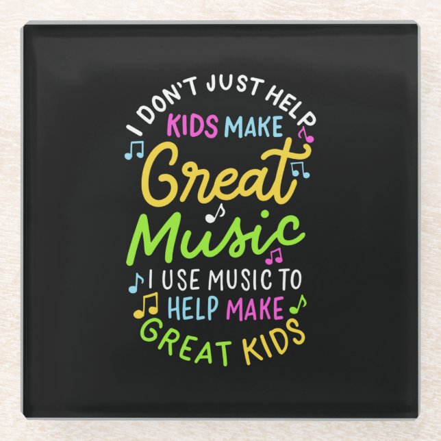 Musiklehrer - Hilfe für Kinder, Musikgeschenke zu  Glasuntersetzer (Vorderseite)