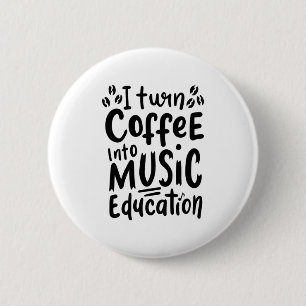 Musiklehrer machen Kaffee in Bildung Button