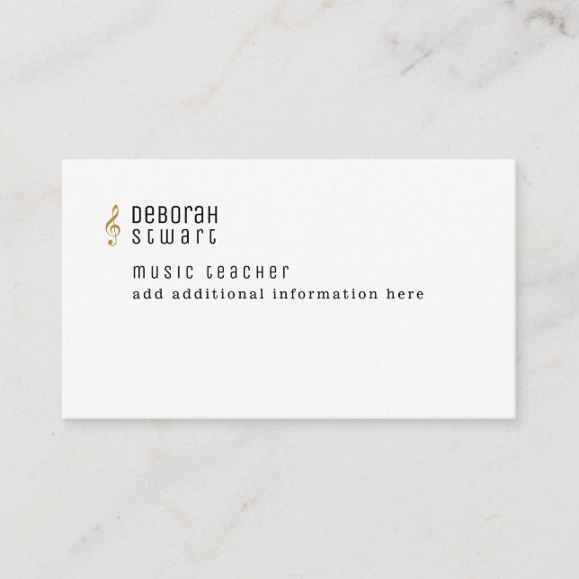 Musiklehrer minimalistisch visitenkarte (Vorderseite)