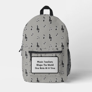 Musiklehrer Musical Notes Grau Orchestra Band Bedruckter Rucksack
