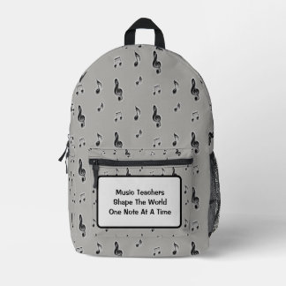 Musiklehrer Musical Notes Grau Orchestra Band Bedruckter Rucksack