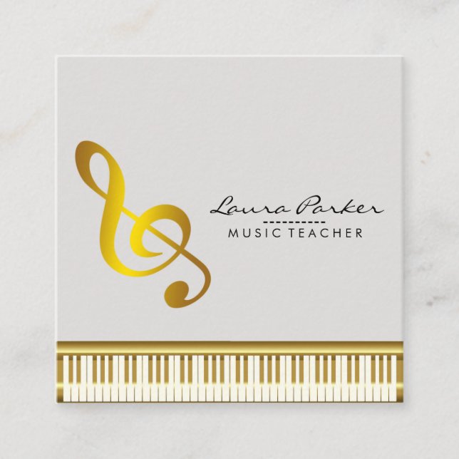 Musiklehrer Piano Keyboard Musiker Pianist Quadratische Visitenkarte (Vorderseite)