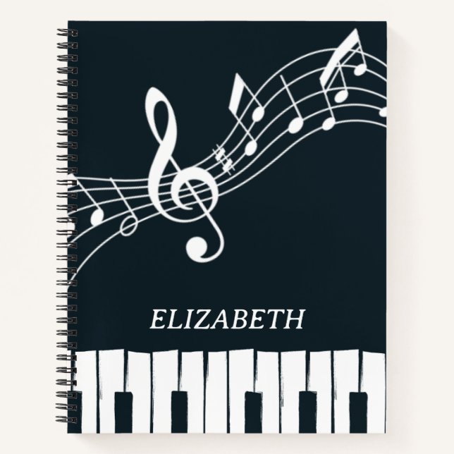 Musiklehrer Piano Keyboard-Musiknoten Notizbuch (Vorderseite)