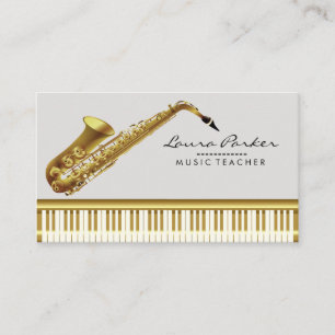 Musiklehrer Piano Klavier Saxophon Musiker Visitenkarte