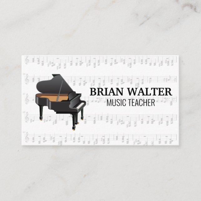 Musiklehrer | Piano-Logo | Pianist Visitenkarte (Vorderseite)