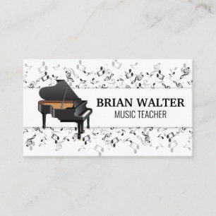 Musiklehrer   Piano-Logo   Pianist-Visitenkarte Visitenkarte