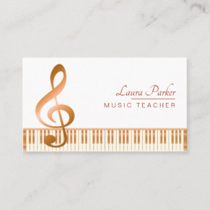Musiklehrer Piano Tastatur - elegant Musikalischer Visitenkarte