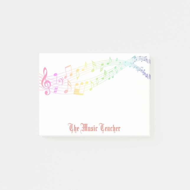 Musiklehrer Post seine, Geschenk für Lehrer Post-it Klebezettel (Vorderseite)