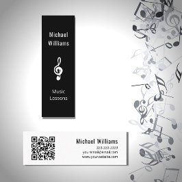Musiklehrer QR-Code Treble Clef Symbol Mini Visitenkarte