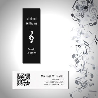 Musiklehrer QR-Code Treble Clef Symbol Mini Visitenkarte