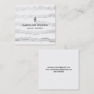 Musiklehrer Quadratische Visitenkarte