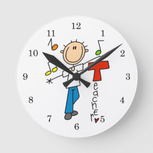 Musiklehrer Runde Wanduhr
