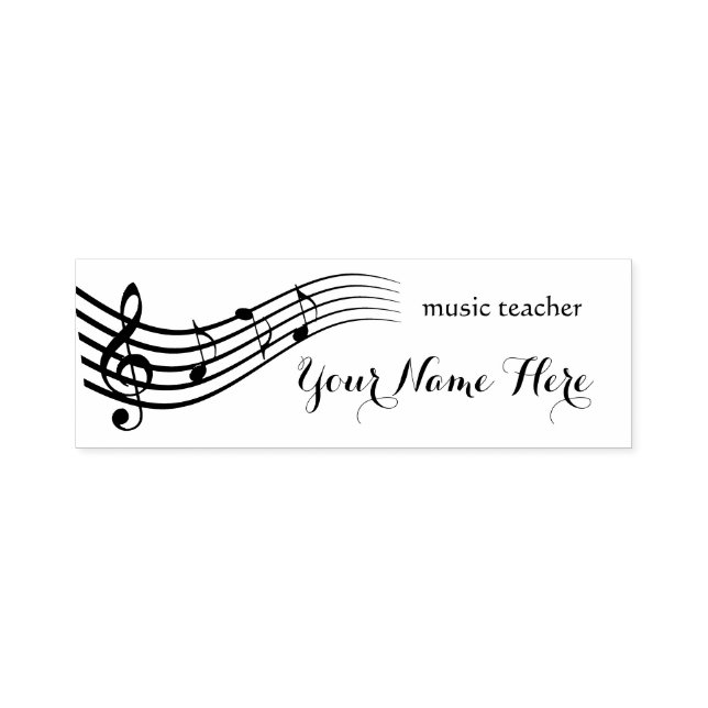 Musiklehrer Schwarz-Weiß-Melodie-Design Permastempel (Design)