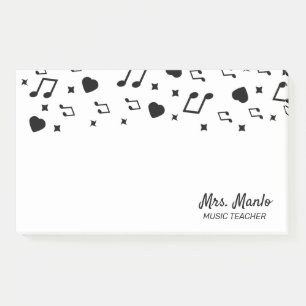 Musiklehrer Skript Name Musikalische Post-it-Notiz Post-it Klebezettel