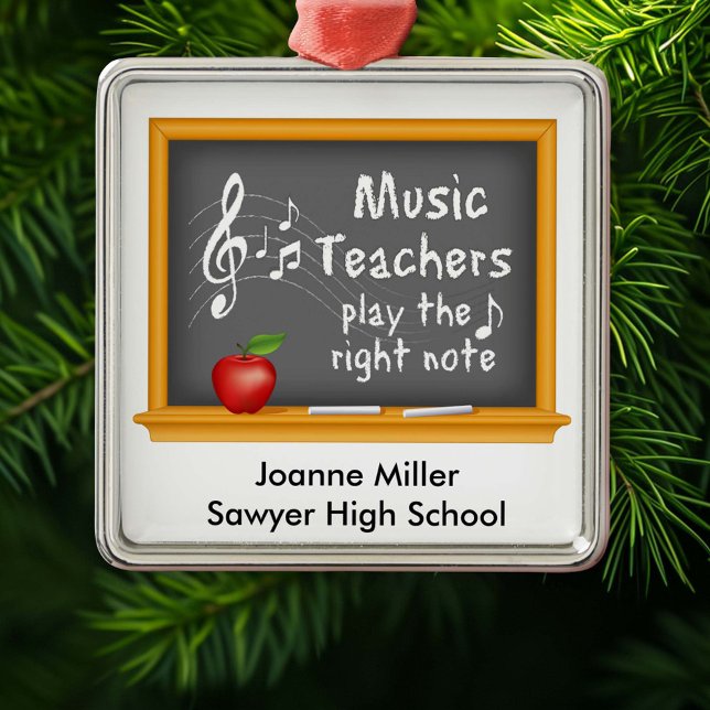 Musiklehrer spielen die richtige Note Ornament Aus Metall (Personalize it with a name, date, or special message to make it a one-of-a-kind gift. )