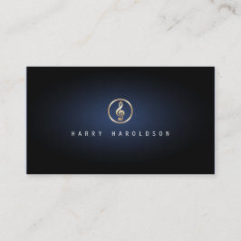 Musiklehrer Treble Clef Symbol Blaue Glow Musik Visitenkarte