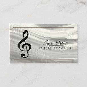 Musiklehrer Treble Note Watercolor Sound Waves Visitenkarte