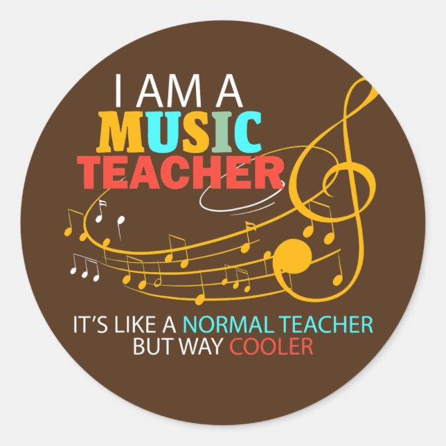 Musiklehrer wie ein normaler Lehrer Runder Aufkleber (Vorderseite)