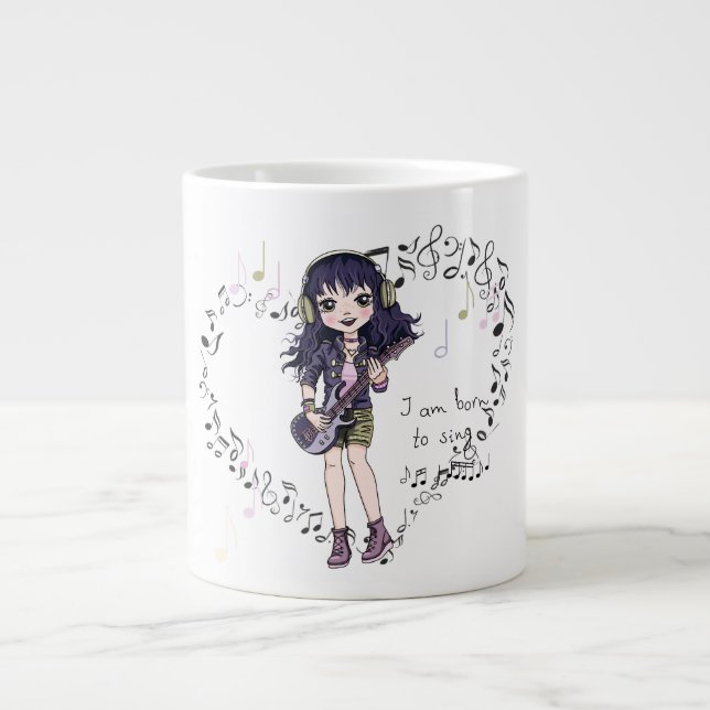 Musikliebhaber geboren, Jumbo-Kaffee-Tasse zu sing Jumbo-Tasse (Vorderseite)