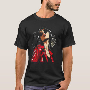 Musikliebhaber Kopfhörer Mädchen Modedesign T-Shirt