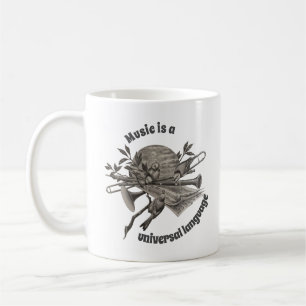 Musikliebhaber Vintage-Radierung Musikinstrumente Kaffeetasse