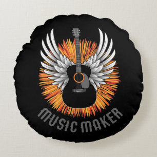 Musikmacher (Gitarrist) Rundes Kissen