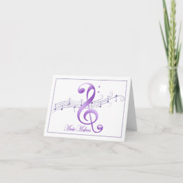 Musikmacher Weiß mit Lila Notizkarte Karte